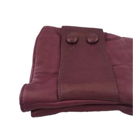 Damen-Lederhandschuhe mit Kaschmirfutter und Knopfarmband.-Belle