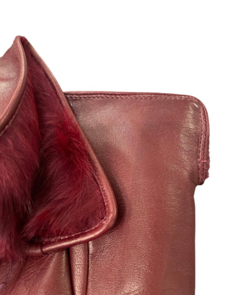 Gants en cuir d'agneau doublés de fourrure pour femmes - Maya