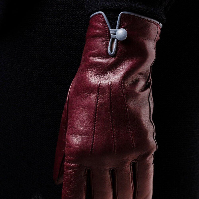 Handgenähte Damen-Lederhandschuhe mit Kaschmirfutter-Rosario