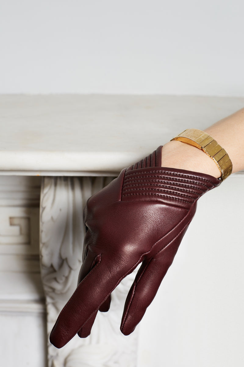 Gants en cuir de luxe doublés de soie pour femme - Caroline