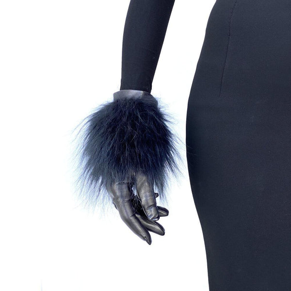 Damen geschorene Lammwolle Pelzmanschetten Lederhandschuhe-Mongolian Huge Cuff