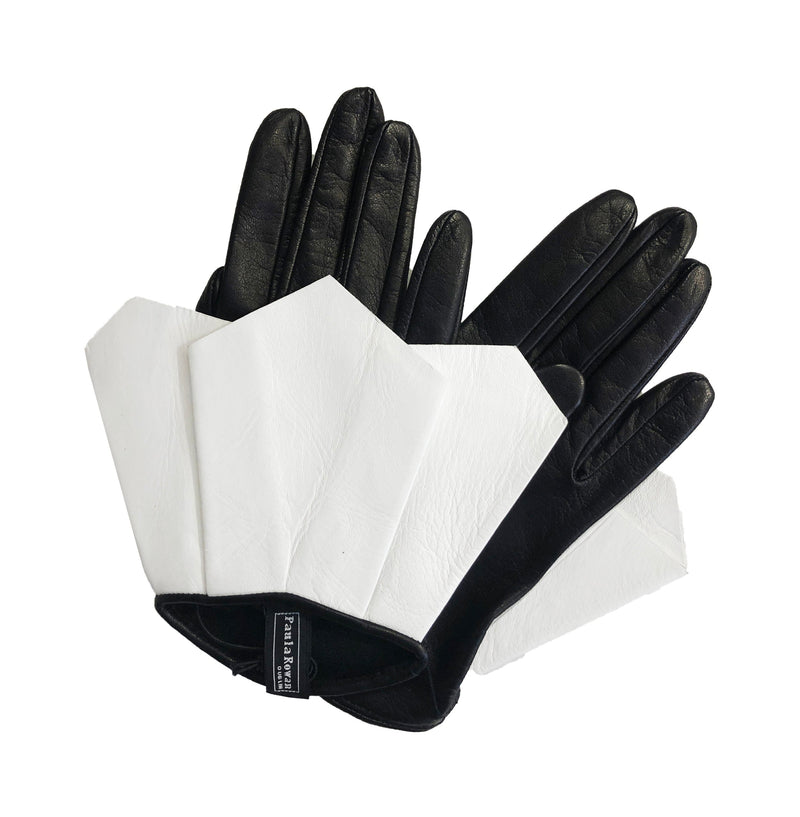 Damen-Lederhandschuhe mit Seidenfutter und Manschetten-Falldetail-Bonnie