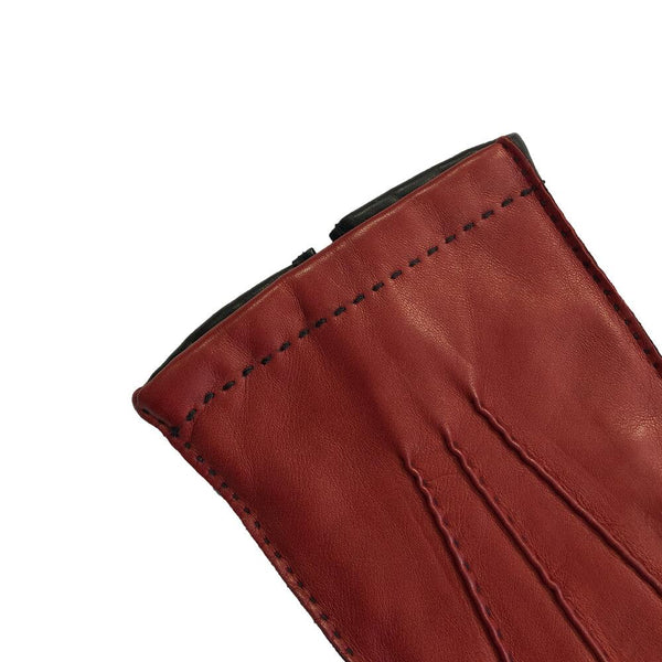 Zweifarbige Lederhandschuhe mit Kaschmirfutter für Herren-Ruddock