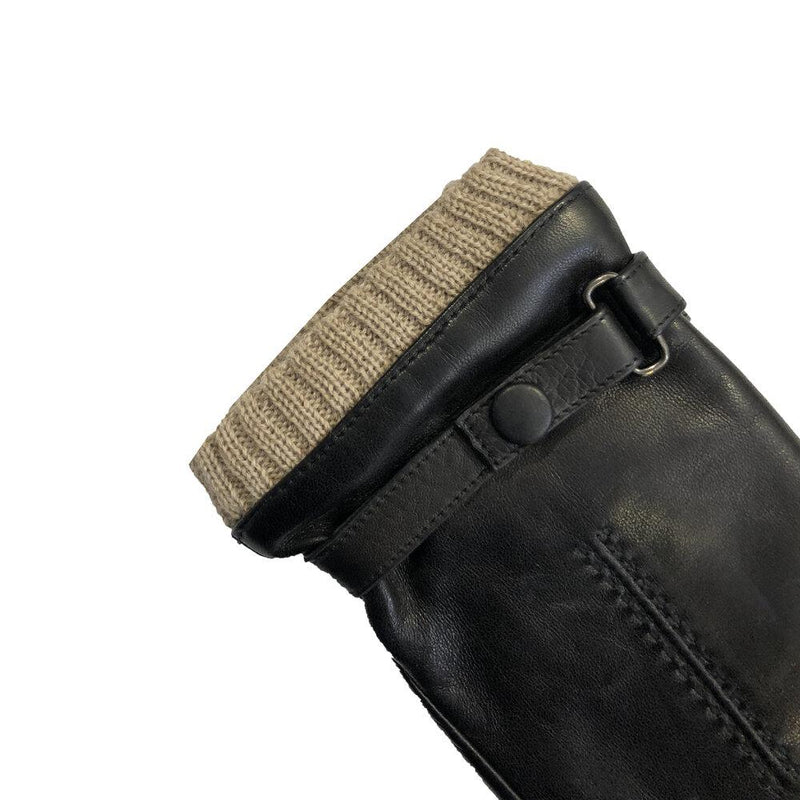 Handgenähte, mit Kaschmir gefütterte Lammleder-Handschuhe für Herren mit gestrickten Kaschmirmanschetten-Kearney 2