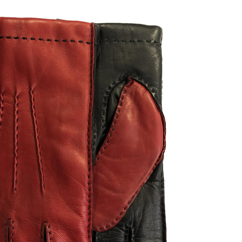 Zweifarbige Lederhandschuhe mit Kaschmirfutter für Herren-Ruddock