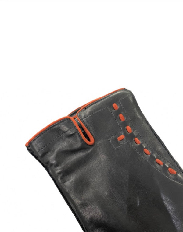 Handgenähte Herren-Lederhandschuhe mit Kaschmirfutter und kontrastierenden Details -Tom