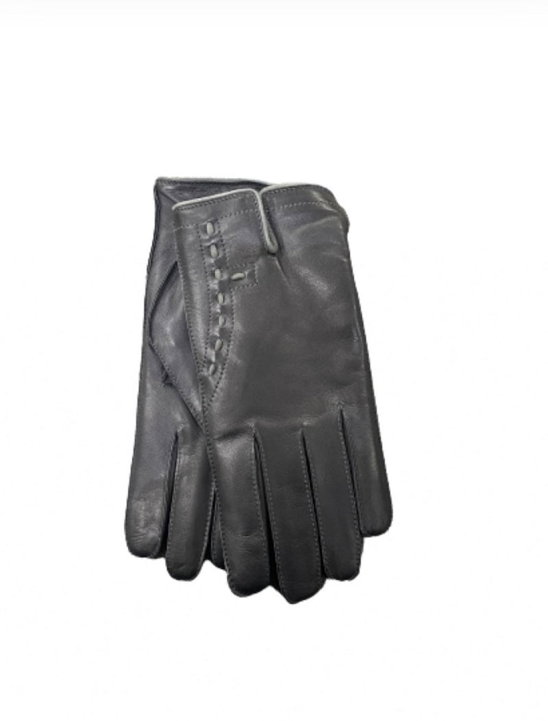 Handgenähte Herren-Lederhandschuhe mit Kaschmirfutter und kontrastierenden Details -Tom