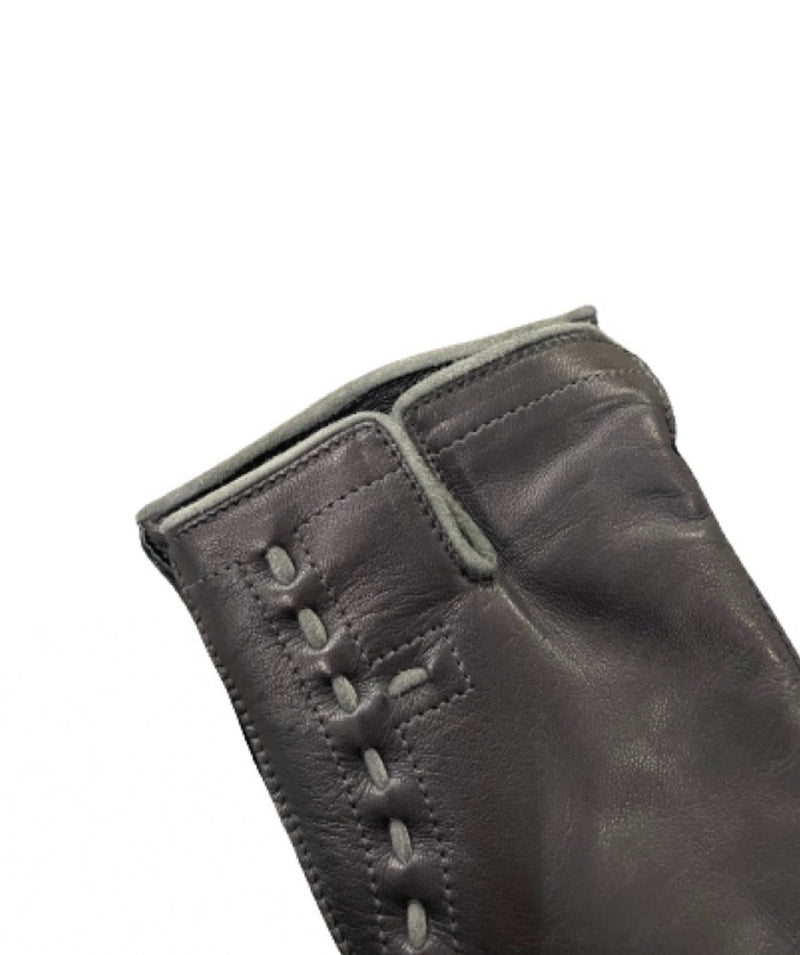 Handgenähte Herren-Lederhandschuhe mit Kaschmirfutter und kontrastierenden Details -Tom