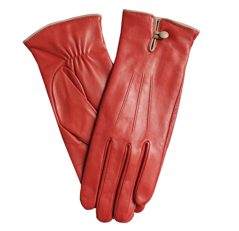 Handgenähte Damen-Lederhandschuhe mit Kaschmirfutter-Rosario