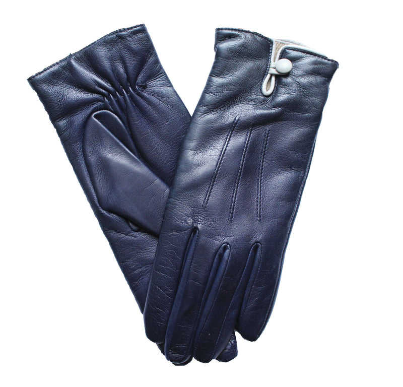 Handgenähte Damen-Lederhandschuhe mit Kaschmirfutter-Rosario