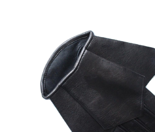 Damen-Lederhandschuhe mit Seidenfutter und Manschetten-Falldetail-Bonnie