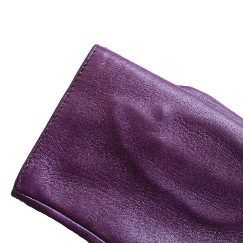 Fingerlose Damen-Lederhandschuhe mit Seidenfutter und Fergie-Ledermanschette