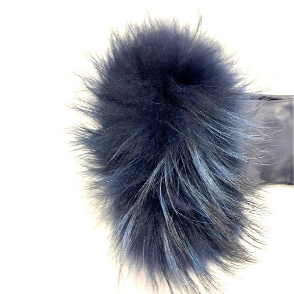 Damen-Lammleder-Handschuhe mit Fuchspelzbündchen-Veronique Massive Long