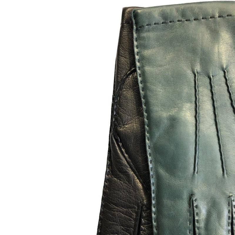 Zweifarbige Lederhandschuhe mit Kaschmirfutter für Herren-Ruddock