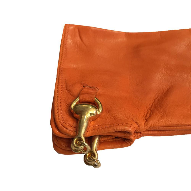 Gants en cuir avec mors de cheval doublés de soie pour femmes - fermoir au dos Isabella