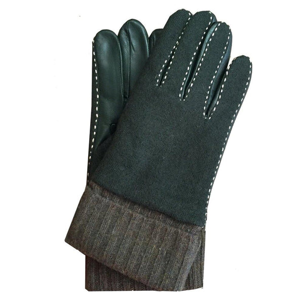 Herren-Lederhandschuhe mit Kaschmirfutter und Wollrücken-Mark
