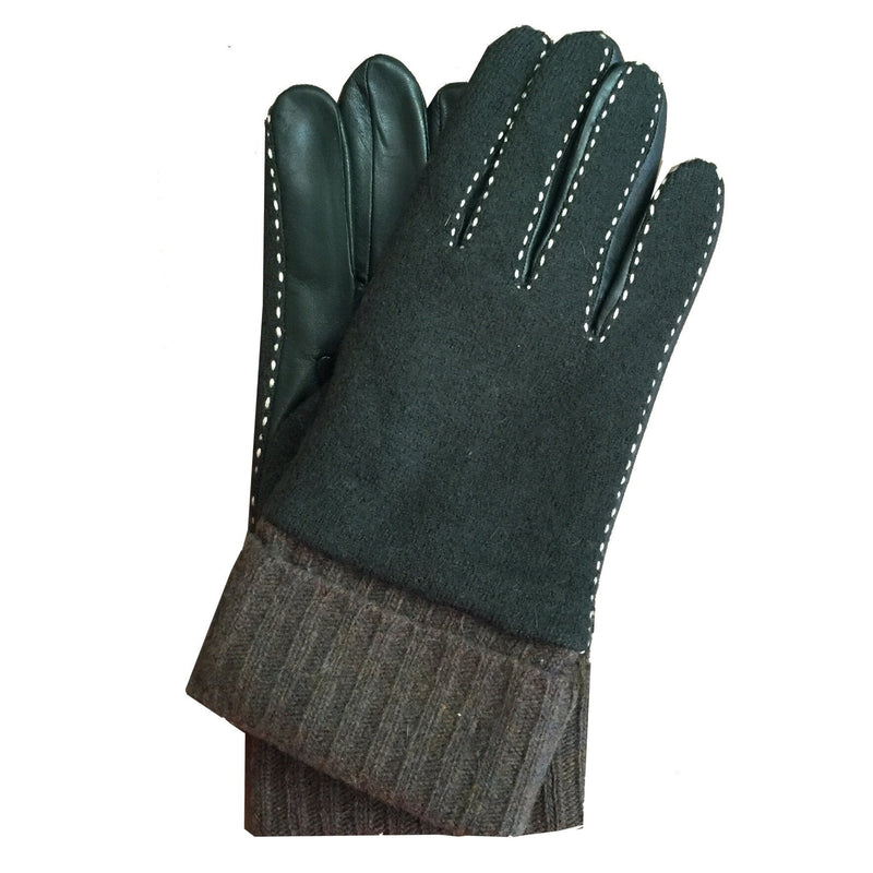 Herren-Lederhandschuhe mit Kaschmirfutter und Wollrücken-Mark
