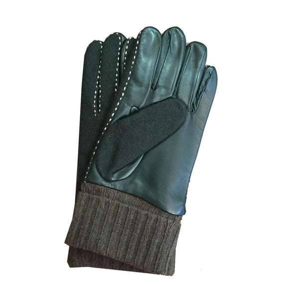 Herren-Lederhandschuhe mit Kaschmirfutter und Wollrücken-Mark