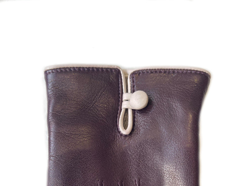 Handgenähte Damen-Lederhandschuhe mit Kaschmirfutter-Rosario