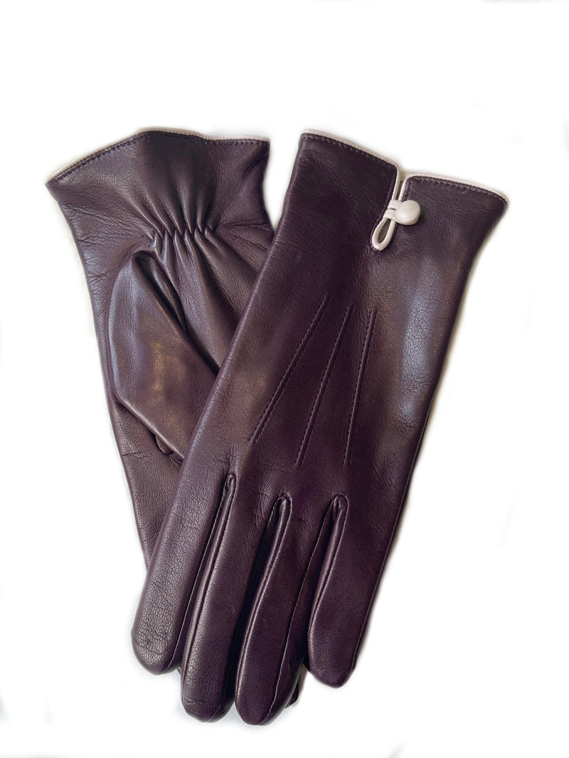 Handgenähte Damen-Lederhandschuhe mit Kaschmirfutter-Rosario