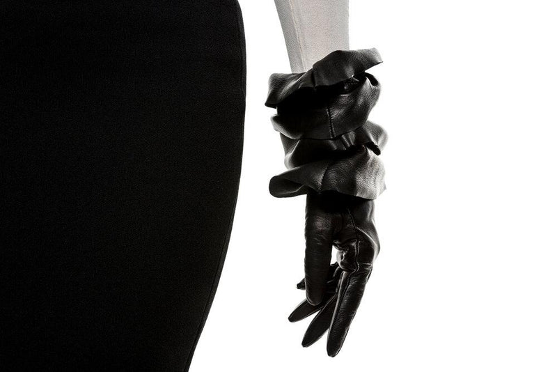 Gants Femme Cuir Noir Doublé Soie-Molly 2