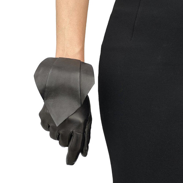 Gants en cuir d'agneau classique noir pour femme - Bonnie 3