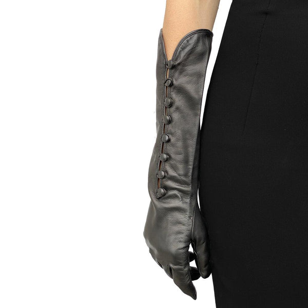 Gants en cuir noir opéra pour femme - Helen Mirren