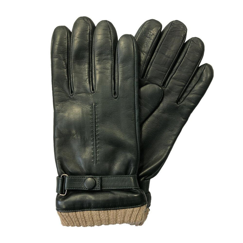 Met de hand genaaide herenhandschoenen van lamsleer met kasjmiervoering en manchetten van gebreide kasjmier-Kearney 2