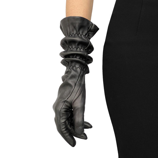 Gants d'opéra longs en cuir pour femme - Julianne
